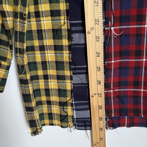 Fashion Nova Flannel Tunic Shirt S Multicolor Patchwork Plaid Grunge Hippie - Picture 6 of 7